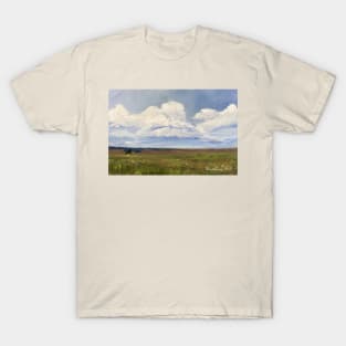 Oil Painting Cloud Landscape Brown Valley T-Shirt